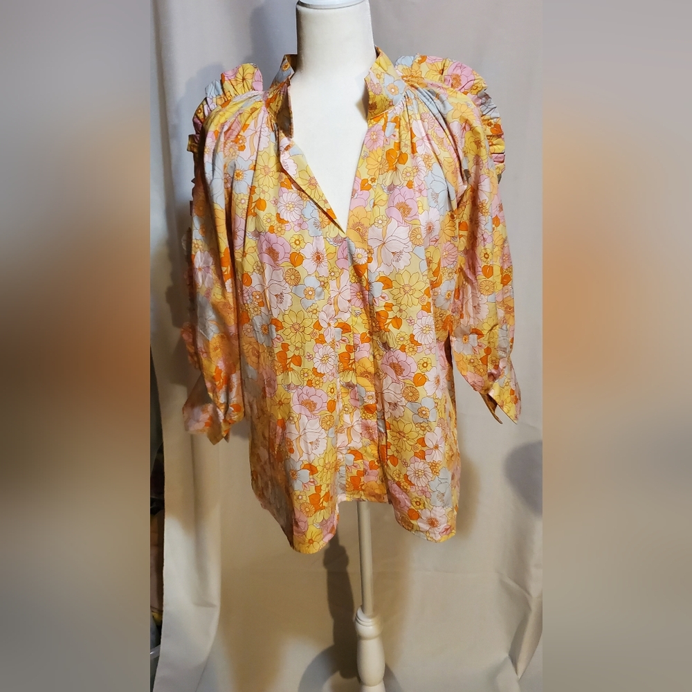 Floral Puff Sleeve Blouse